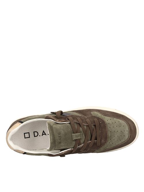 Sneakers in camoscio D.A.T.E. | COURT 2.0 POWDERARMY-MARRONE-BLU-BEIGE